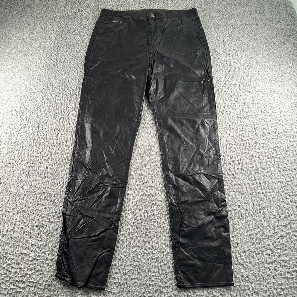 Isabel Marant Etoile Pants Womens 40 Black Vegan Leather High Rise Skinny